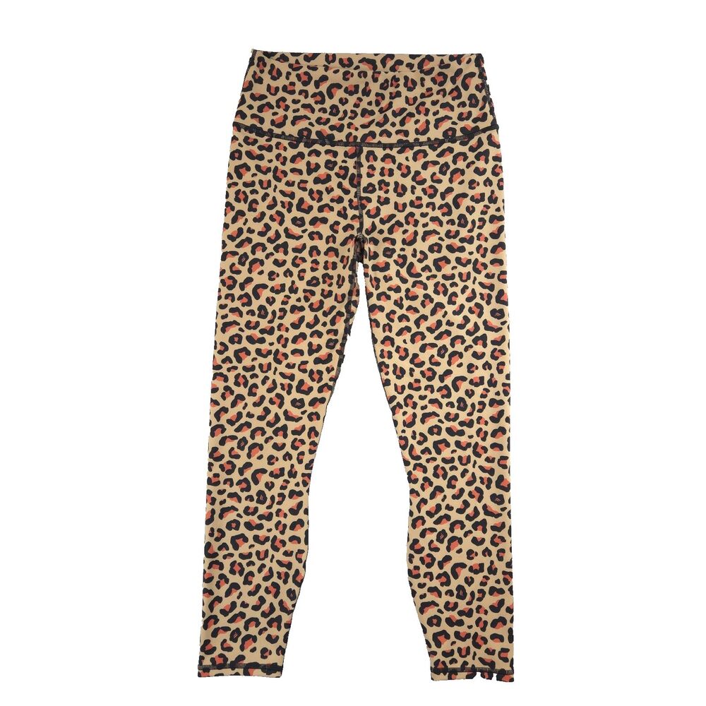 Fabletics Powerhold 7/8 Leggings Leopard Print M Yoga Pilates Athleisure Active